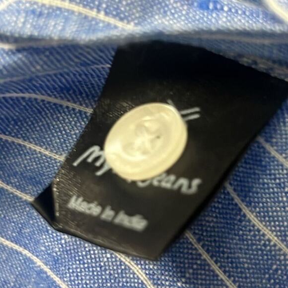 MYNT JEANS POLO TEAM 100% LINEN SHIRT SIZE 44 2XL - Picture 4 of 4